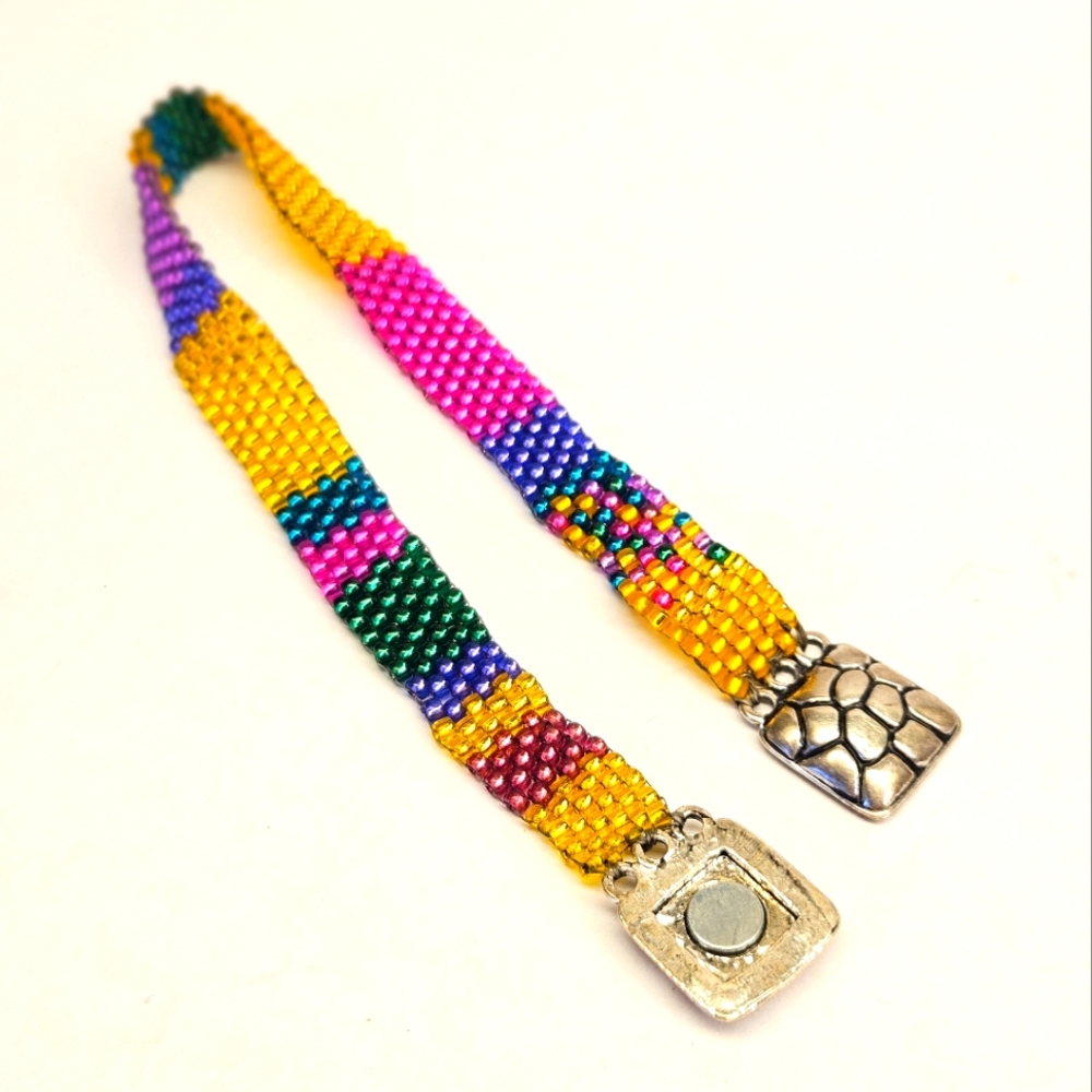 Handmade Colorful Seed Bead Bracelet - Picture 2 of 5